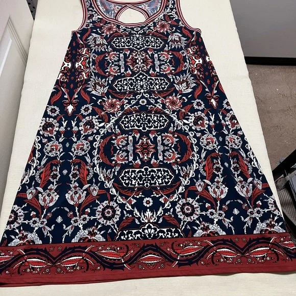 NWT Max Studio S navy brick white shift dress - Picture 2 of 10